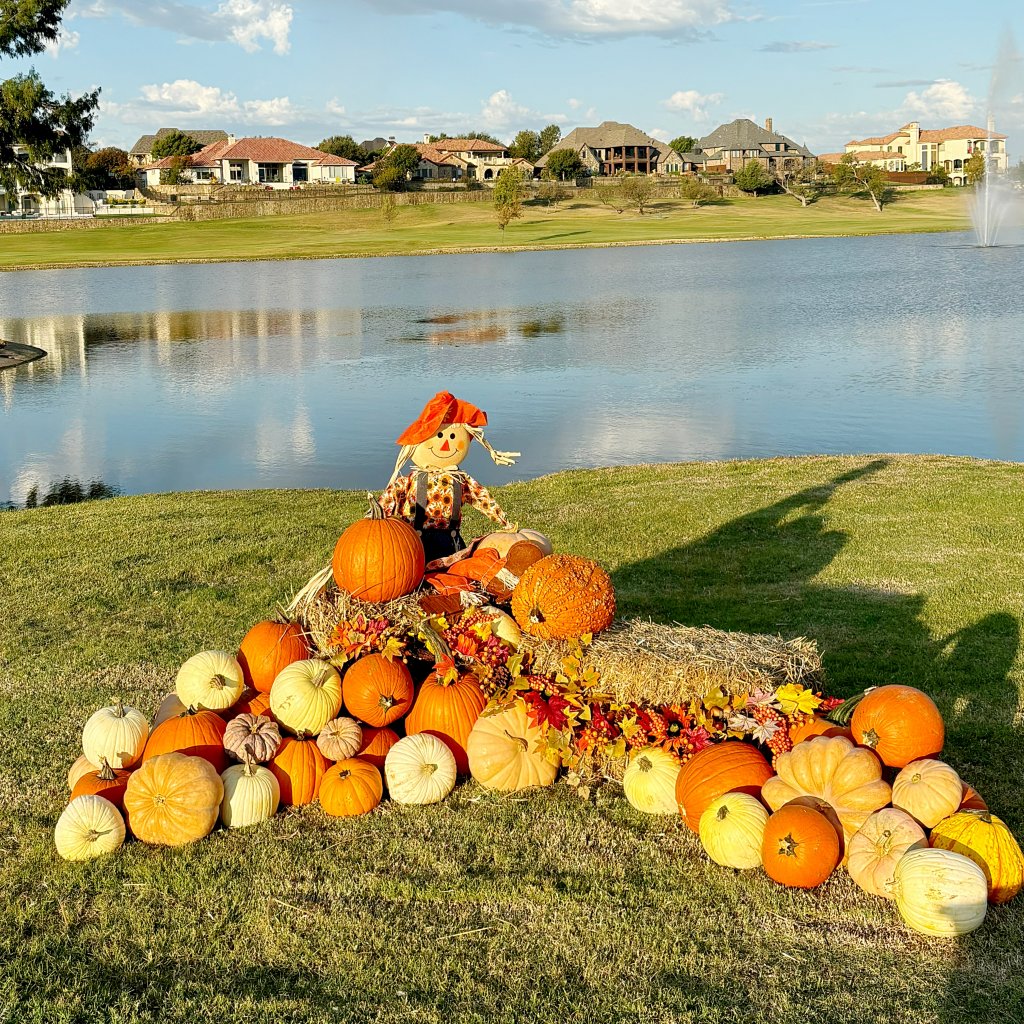 country club fall pumpkin display for family fall festival event